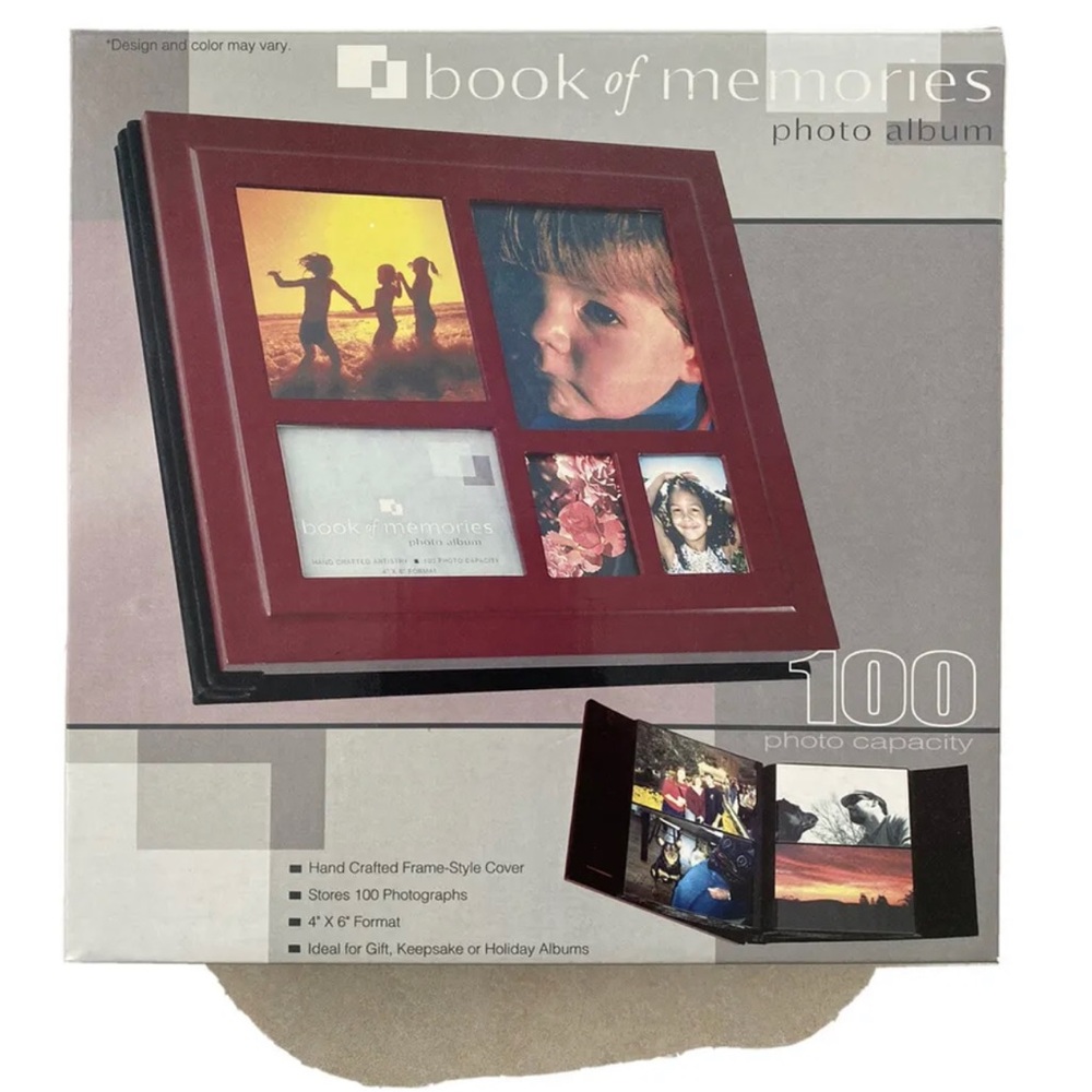 Innovage Book of Memories 100 4" X 6" Photo Album Hand Crafted Frame Style Cover